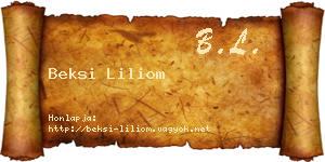 Beksi Liliom névjegykártya